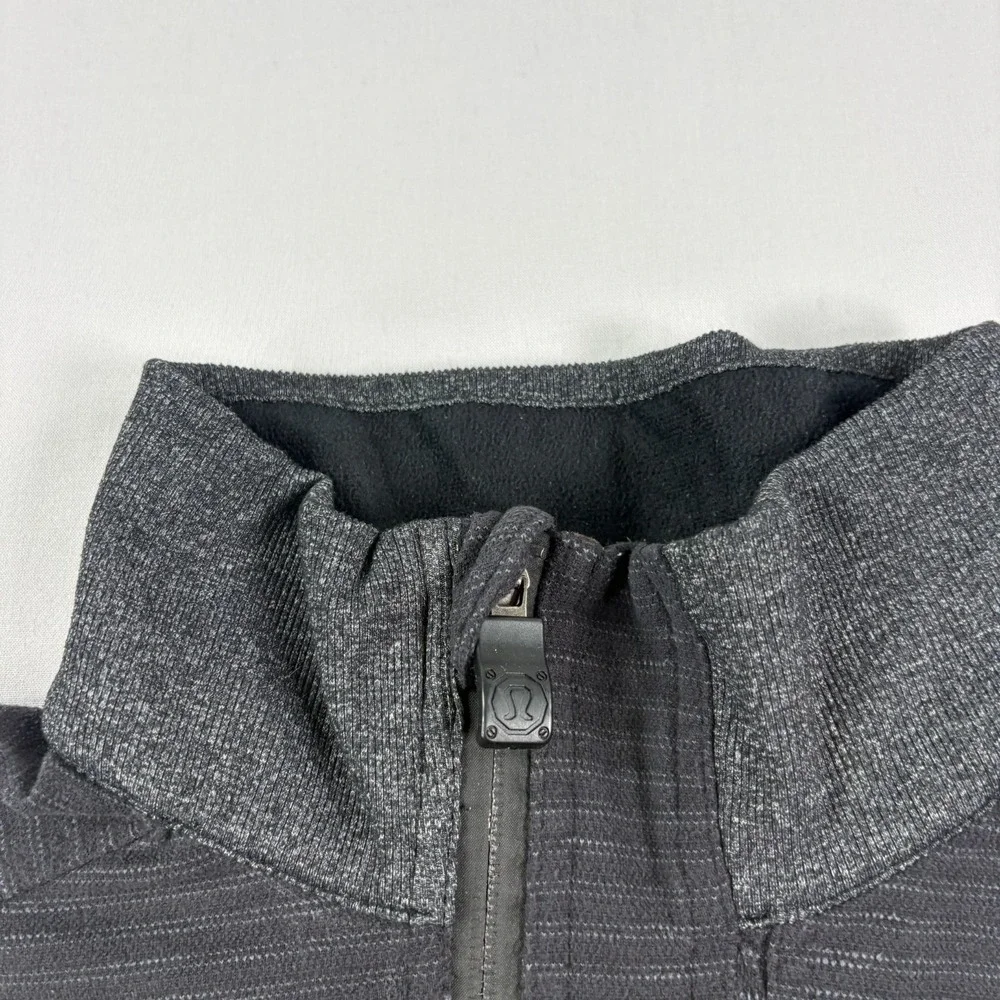 Lululemon Jacket Mens Large Black Gray Full Zip Athleisure Slim Fit Performance